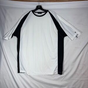 Wilson Hyper-Tek System Mens XL White Black Colorblock Athletic T-Shirt Tennis